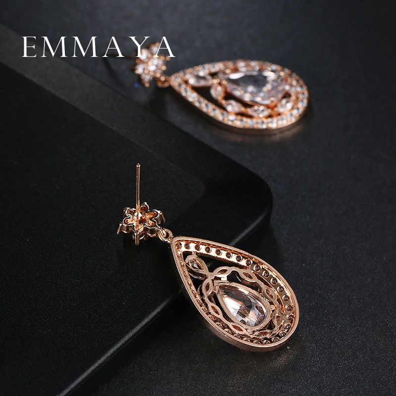 Роскошные серьги emmaya в форме капель воды с цветком прозрачные большие фианитами