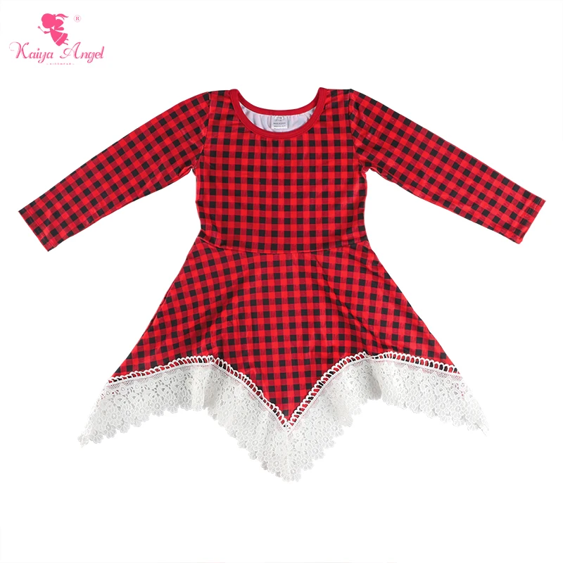 Kaiya Angel Hot Sales Baby Girls Plaid Dresses Full Sleeve Autumn Style Clothes 2018 Children Boutique Christmas Dress | Детская одежда