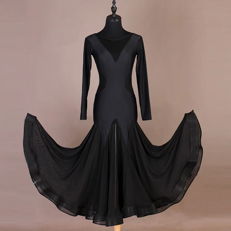 Black Dress Новое черное платье для бальных танцев, женское платье для экзамена, платье для танцев, газовое платье для вечеринки, платье для бальных танцев, VDB537 - Цвет: Black Dress