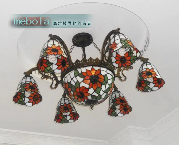 European-style garden sunflowers long bracket lamp lighting living room Restaurant Hotel Tiffany chandelier Hot |