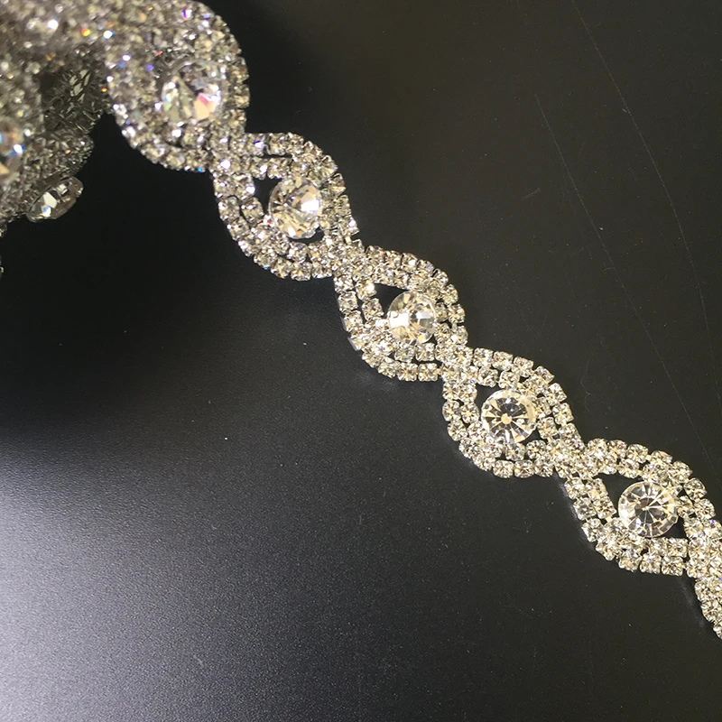 

10Yards Flatback Rhinestone Chain Crystal Trim Trimming Shinny DIY Wedding Dress Cloth Decoration