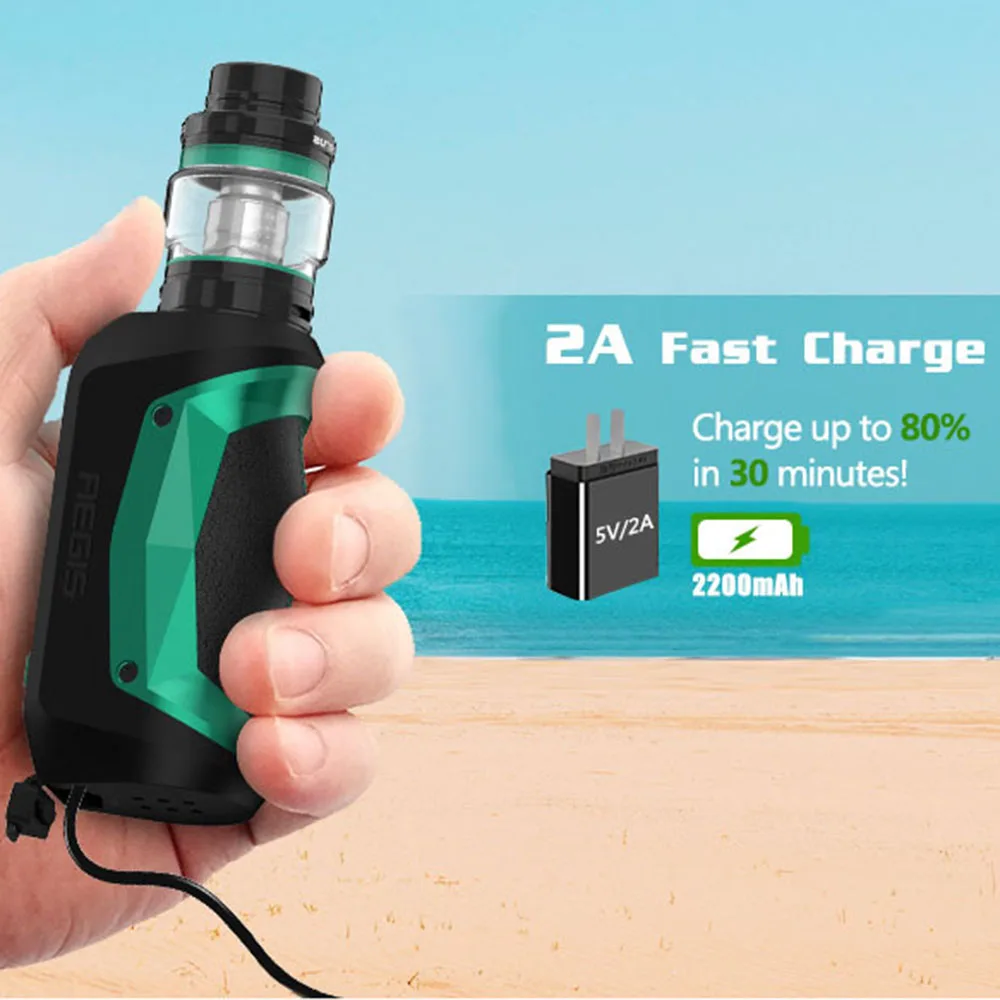 Geekvape Aegis мини Комплект 80 Вт Vape мод 5 мл Cerberus Танк испаритель Встроенный 2200 мАч
