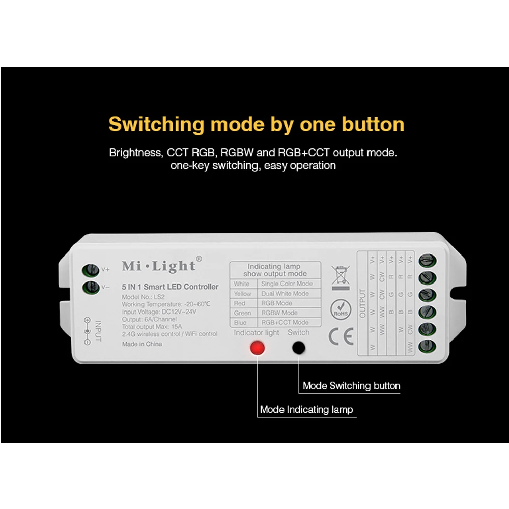 8 Zone 2 4G RF Mi Light RGBW Пульт дистанционного управления Milight 5в1 умный настенный
