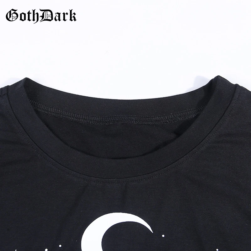 Женская винтажная футболка Goth Dark, готический летний топ с принтом, модная футболка с круглым вырезом