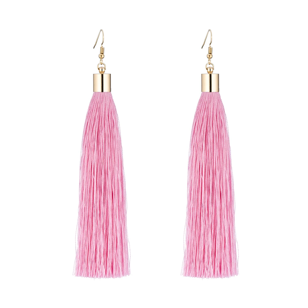 Женские серьги кисточки в стиле ретро 17 цветов|long tassel earrings|tassel earringslong |