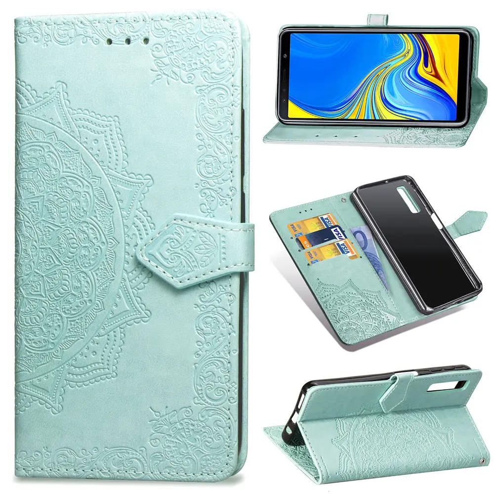 Чехол для телефона Samsung Galaxy A7 2018 чехол SM A750FN/DS тисненая Мандала крышка A750 Флип