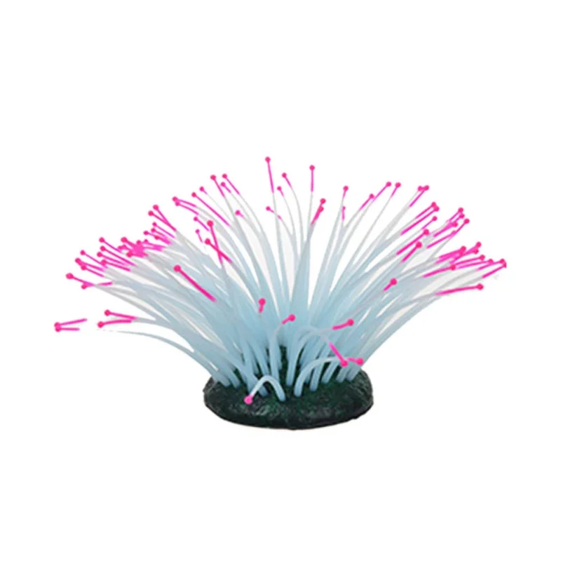 

Artificial Silicone Fish Tank Glowing Decor Effect Plant Sea Anemone for Fish Tank Decoration Aquarium Ornament
