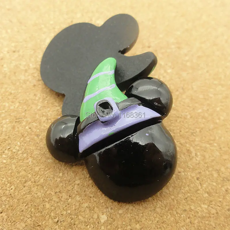1 шт./лот смоляная плоская задняя крышка для Хэллоуина Микки с зеленой шляпой 30 мм