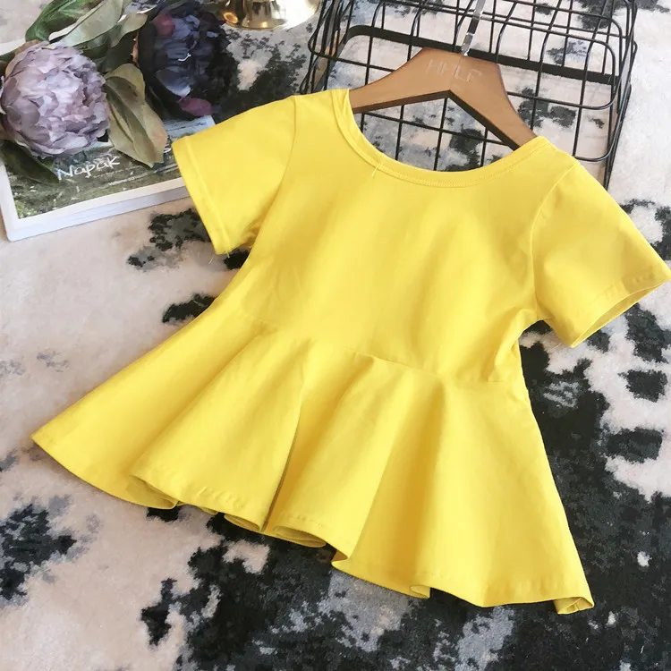 Новое модное летнее платье для маленьких девочек однотонные платья детская