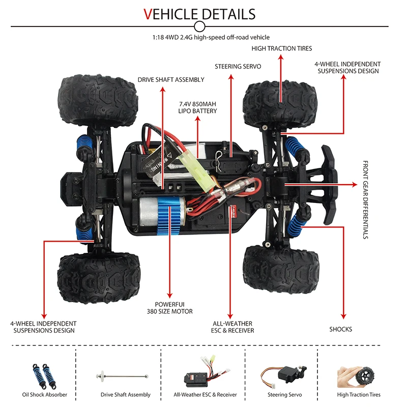 Радиоуправляемый автомобиль с дистанционным управлением 2 4 ГГц 4WD высокая
