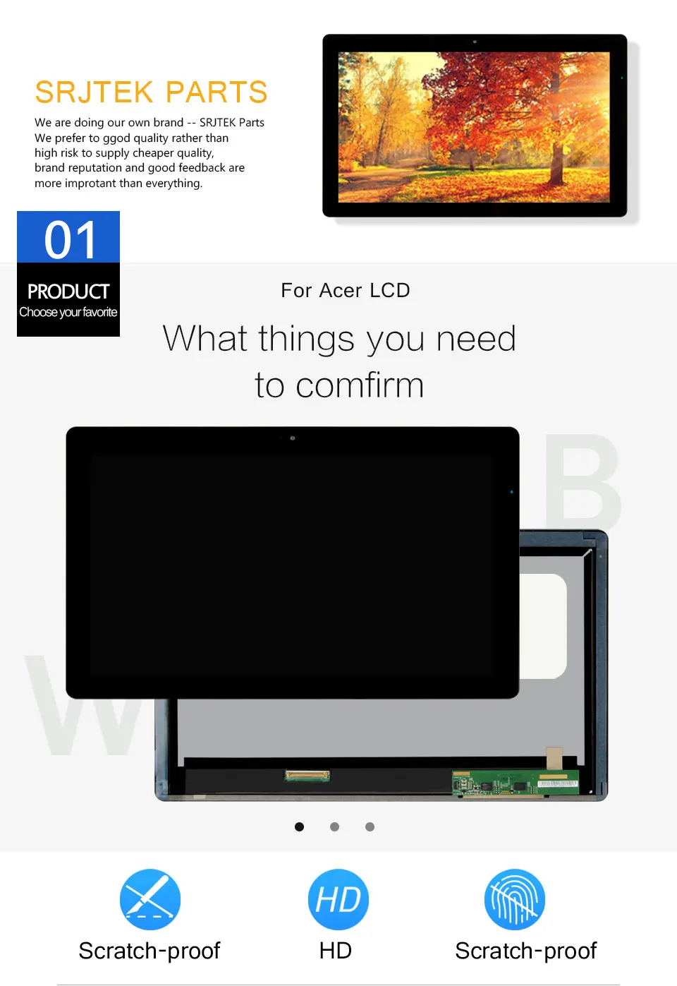 SRJTEK 11,6 дисплей для acer Aspire P3-171 P3-171P ЖК-дисплей Матрица кодирующий преобразователь сенсорного экрана в сборе 1366*768 запасные части