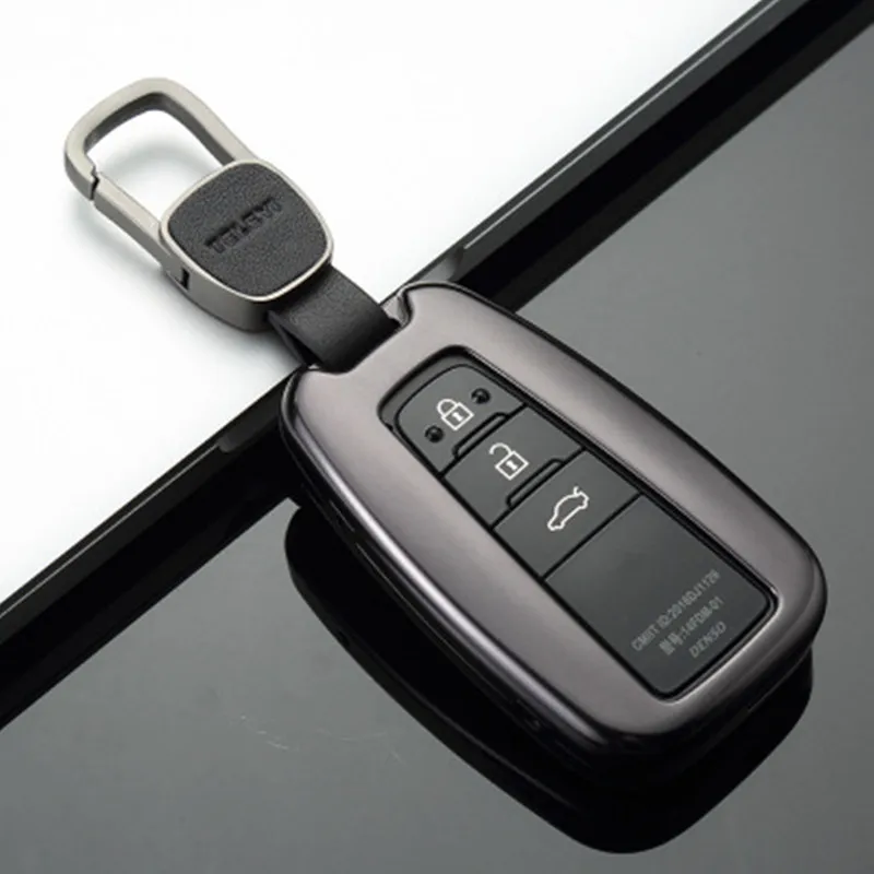 

Car Styling Aluminium Alloy Key Holder Cover Case Shell Chain For Toyota Camry Corolla C-HR CHR Prado 2018 Key Protection
