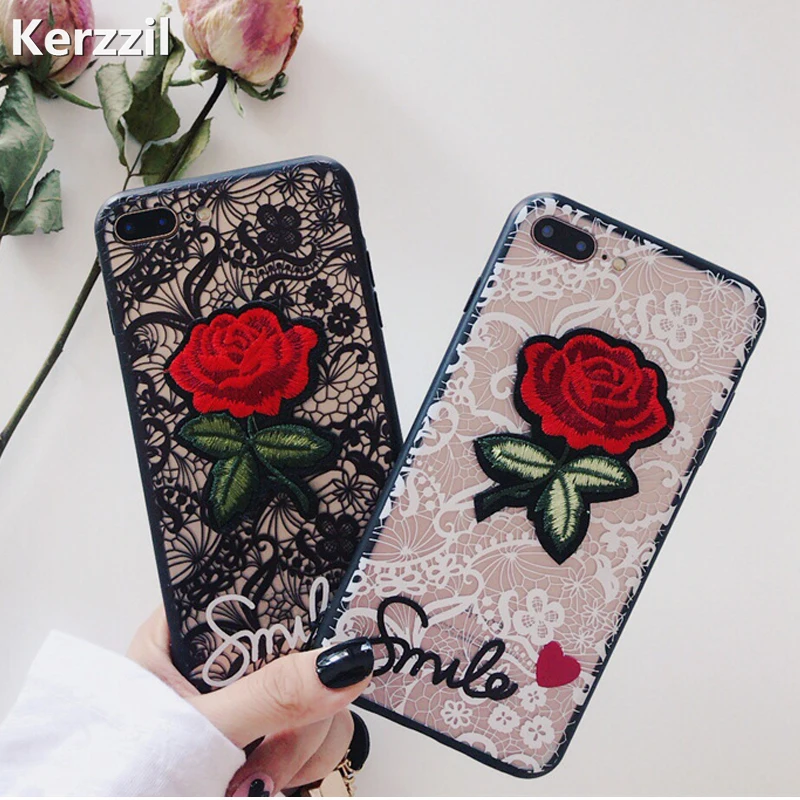 Чехол для iPhone X XS Max XR PC + TPU с цветочной вышивкой|Бамперы| |