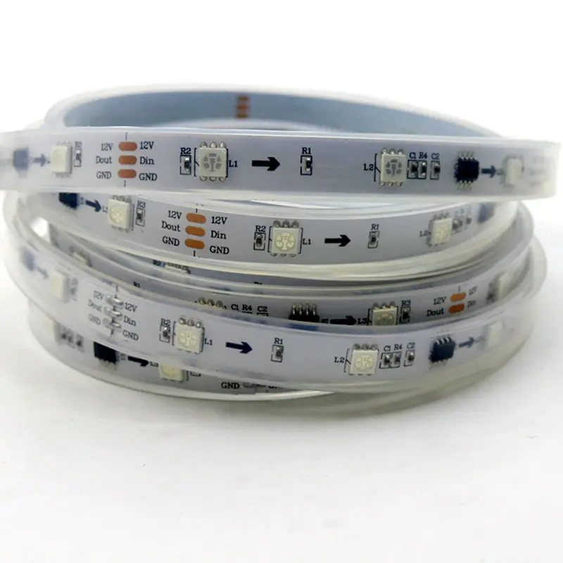 1 м индивидуально адресуемые светодиодные полосы WS2811 пиксельные 12 в 5050 SMD RGB