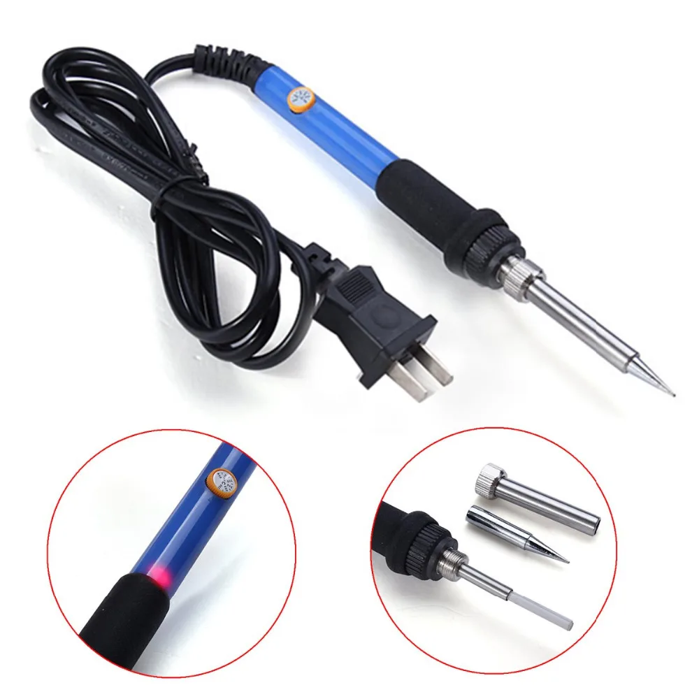 Pro 60W 220V Temperature Adjustable Electric Welding Solder Soldering Iron Handle Heat Pencil Tool Wholesale
