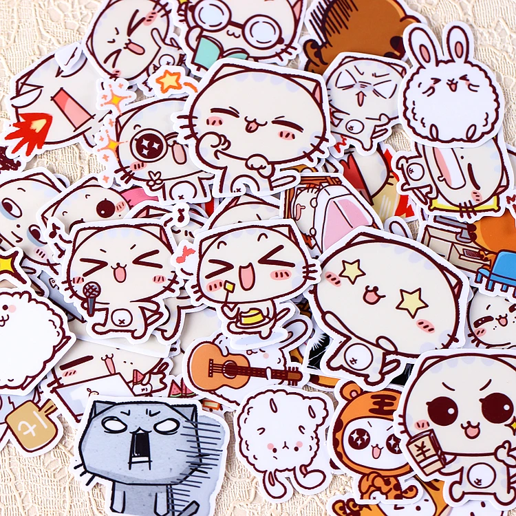 

39pcs/pack Creative cute self-made cat scrapbooking stickers /decorative sticker /DIY craft photo albums