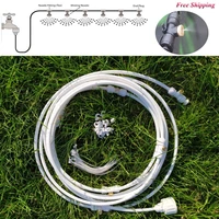 white outdoor misting cooling system kit for garden patio watering irrigation fog misting spray lines 6 m 18 m system