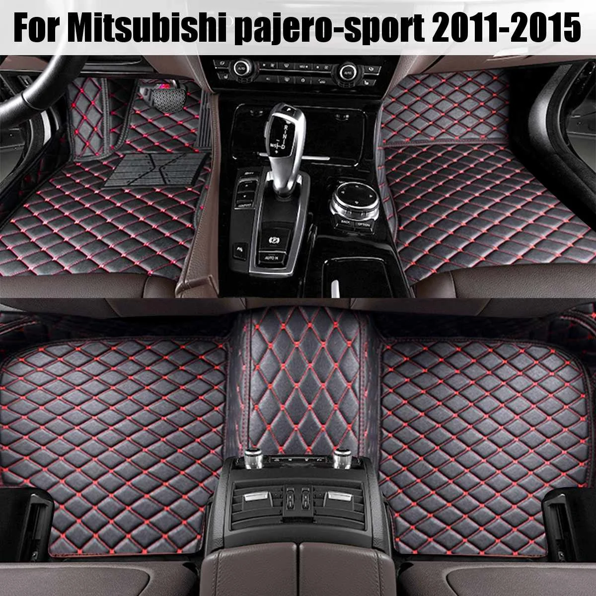 Pajero sport Red Автомобильные водонепроницаемые коврики для Mitsubishi Outlander Pajero Sport Asx 2011 2012 2013 автомобильные аксессуары коврик для ног - Название цвета: Pajero sport Red