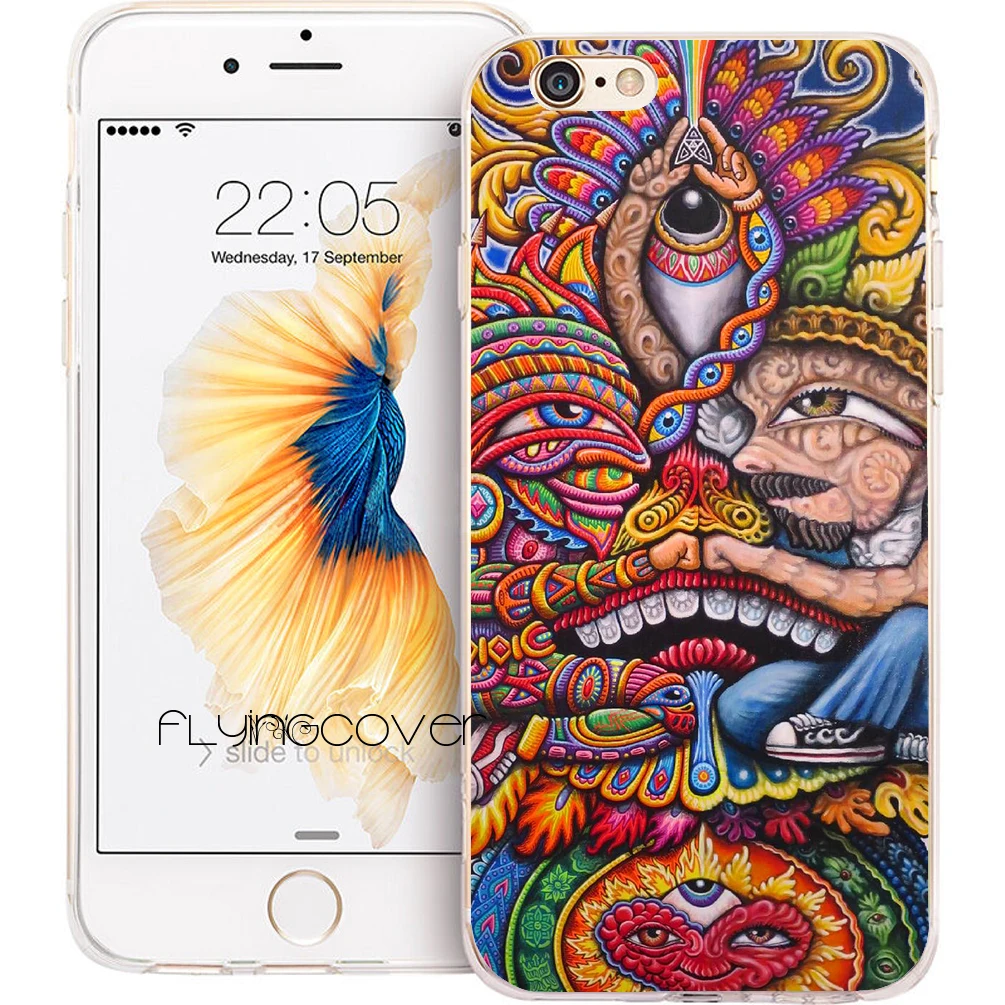 Coque Psychedelic lsd Phone Cases for iPhone 10 X 7 8 6 6S Plus 5S 5 SE 5C 4S 4 iPod Touch Case Clear Soft Silicone Cover. |
