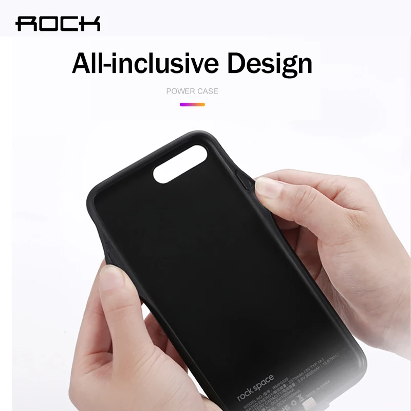 ROCK для iphone 7 корпус батареи 2500 мАч Внешний Аккумулятор Чехол Ультра тонкий
