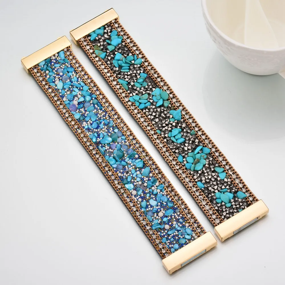 UAM 2 Colors Copper Magnet Blue Wide Leather Bracelets For Man Women Unisex Trendy Jewelry Faux Stone Brazaletes Pulseras Mujer | Украшения