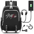 Рюкзак Stray Kids, сумка для фанатов, с USB-портом, для наушников, для путешествий, для ноутбука, школьные сумки
