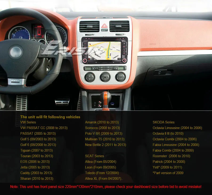 Erisin ES7948V " Android 9,0 автомобильный стерео gps Satnav CD для гольф Tiguan EOS Polo Seat Leon