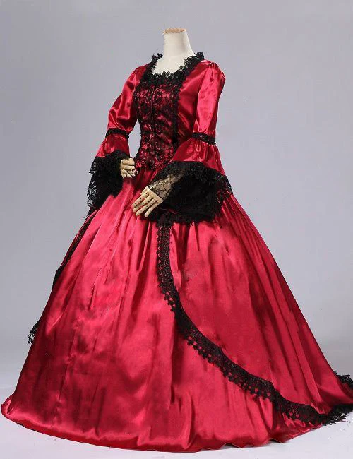 Высококачественное Красное Бальное Платье Marie Antoinette Renaissance с ветром платье со