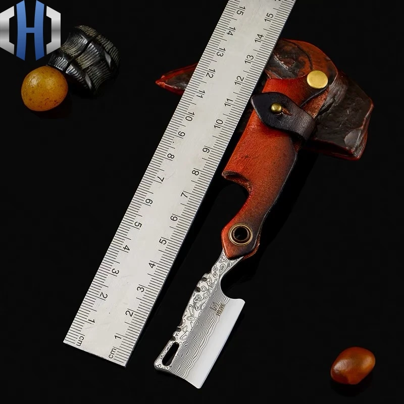 

Маленький брелок для бритвы EDC из нержавеющей стали Damascene зажим сталь ручная полировка