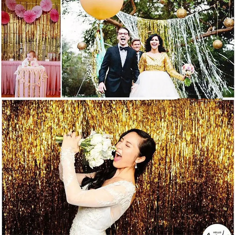 Шторы Блестящие Блестки из фольги с бахромой вечерние дождя двери украшения