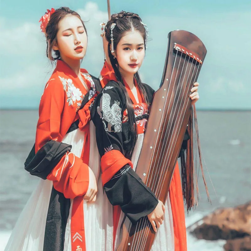 Новое летнее традиционное льняное платье Hanfu династии Тан ханьфу для женщин