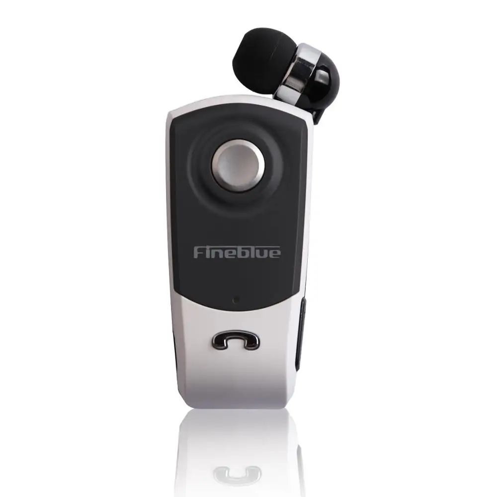 White no box Fineblue F960 мини Беспроводной Bluetooth шея клип телескопического типа гарнитура в деловом стиле Вибрация оповещения одежда спортивные стереонаушники с микрофоном - Цвет: White no box