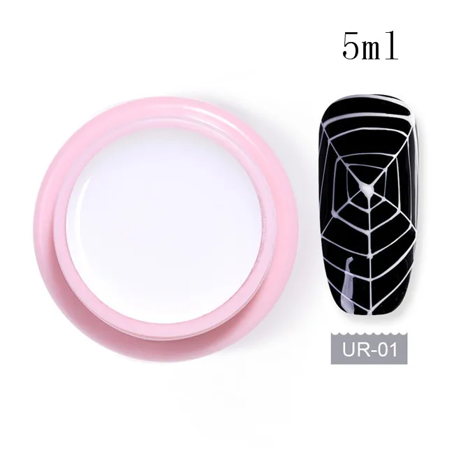 5ml Gel 1 Ur Sugar 7 мл Лак для ногтей с металлическим пауком эластичный гель для рисования для ногтей с шелковым пауком впитывающийся УФ-гель покрытые лаком ногти DIY - Цвет: 5ml Gel 1