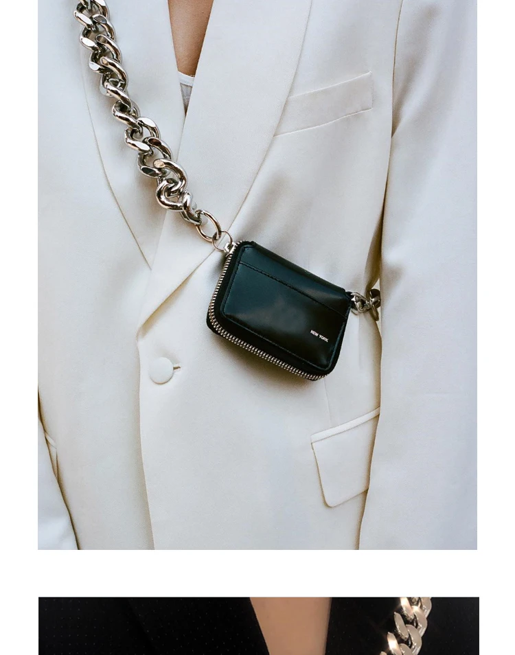 Черная сумка на плечо с цепочкой черный кошелек мини Ins популярный держатель для