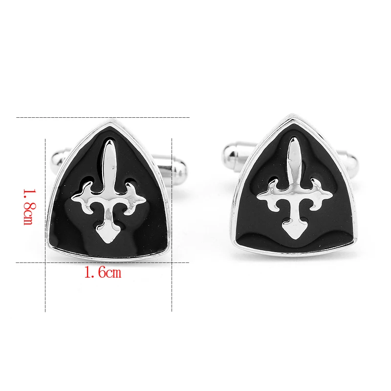 Мужские металлические запонки черные эмалированные с узлом|cufflinks for mens|cufflinks menshirt