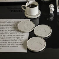 round concrete coaster mold 12 constellations silicone tea cup tray mould handmade diy plaster coaster mould