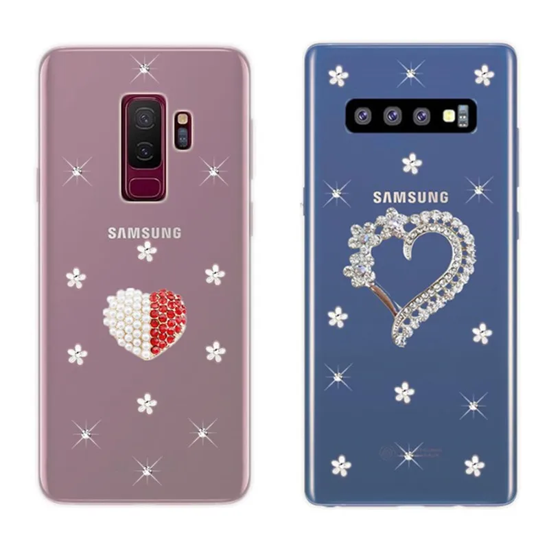 Чехол для Samsung Galaxy S9 S10e роскошный силиконовый прозрачный чехол с бриллиантами и