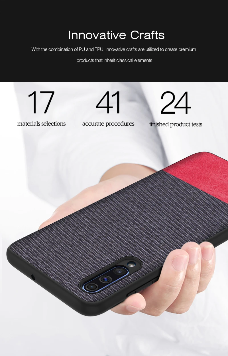 For Samsung Galaxy A50 A30 A10 Case Luxury Soft Silicone edge+Hard Cloth texture protective Back Cover for samsung a40 a70 |