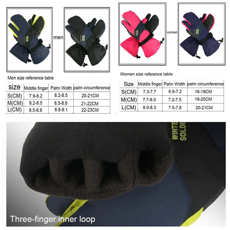 

Touch Screen Ski Gloves Thicken Waterproof Non-Slip Snowboard Gloves Men Women Motorcycle Cycling Thermal Gloves 3 & 5 Finger