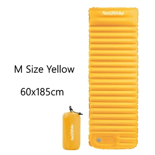 M Yellow Naturehike сверхлегкий наружный надувной матрас, надувная кровать для кемпинга, походный коврик, ручной коврик для сна - Цвет: M Yellow
