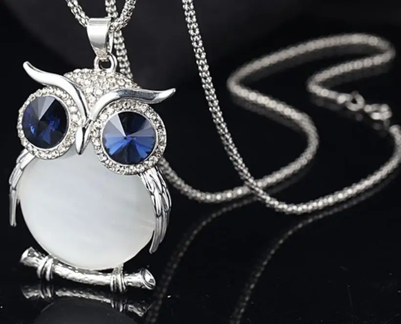 Женская Длинная цепочка с кулоном в виде совы 29 января 2018|owl pendant|sweater chainlong necklace |