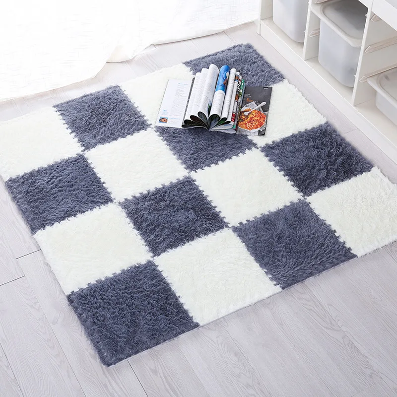 EVA Mosaic carpet Stitching child crawling mat door Super soft plush bedroom living room floor 30*30cm 3pcs | Дом и сад