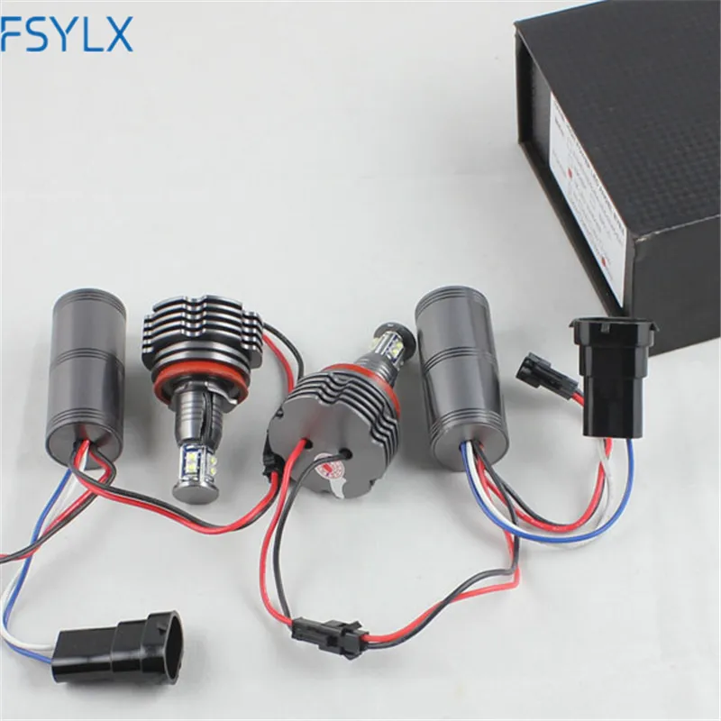 FSYLX H8 светодиодный фонарь ангельские глазки 80 Вт CANBUS без ошибок h8 Светодиодный