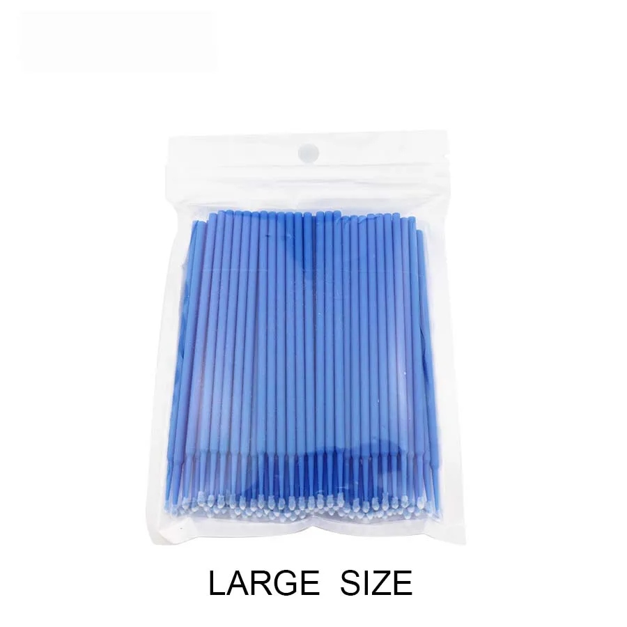 100pcs Blue 100 шт. кисти для макияжа инструмент для чистки клея принадлежности для наращивания ресниц прочные одноразовые микро-Аппликаторы кисти аксессуары для ресниц - Цвет: 100pcs Blue