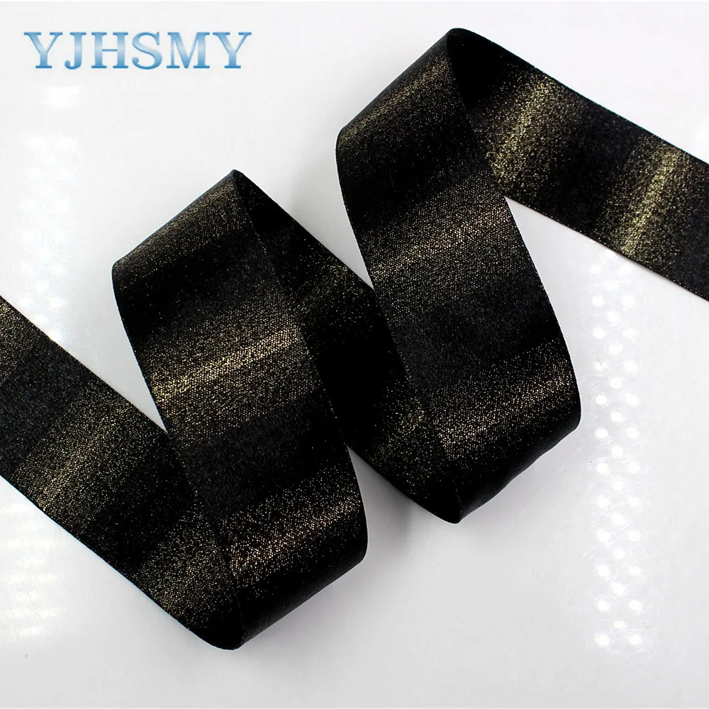 YJHSMY 1712282, 38 мм, 10 ярдов, Золотая проволока, двухсторонняя одноцветная лента, печатная лента, свадебные аксессуары, сделай сам материал