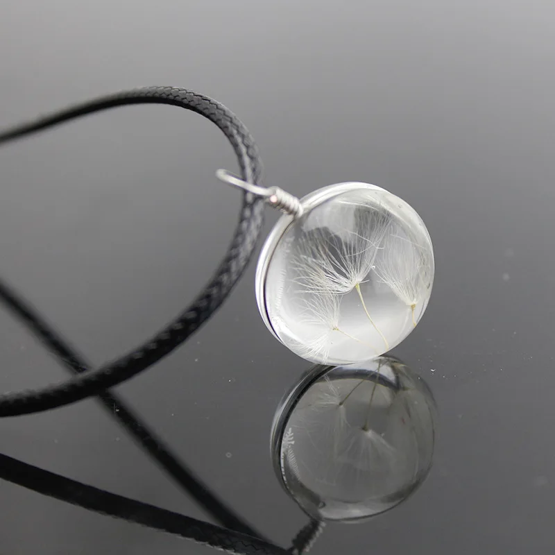 Цепочка с кулоном в виде семены одуванчика и клевера для мужчин женщин |