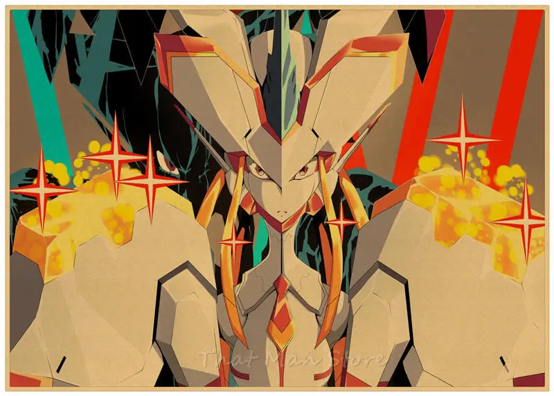 Darling in the FranXX HIRO ZERO TWO ICHIGO GORO стикер на стену плакат из крафт-бумаги японского аниме плакат ретро плакат 30*21 см - Цвет: Сливовый