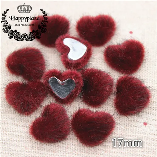 dark red 50pcs 50 шт смешанные цвета, харии, ткань, покрытая сердечками, пуговицы, домашний сад, плоский с оборота, кабошон, ремесла, скрапбукинг, сделай сам, 14*17 мм - Цвет: dark red 50pcs