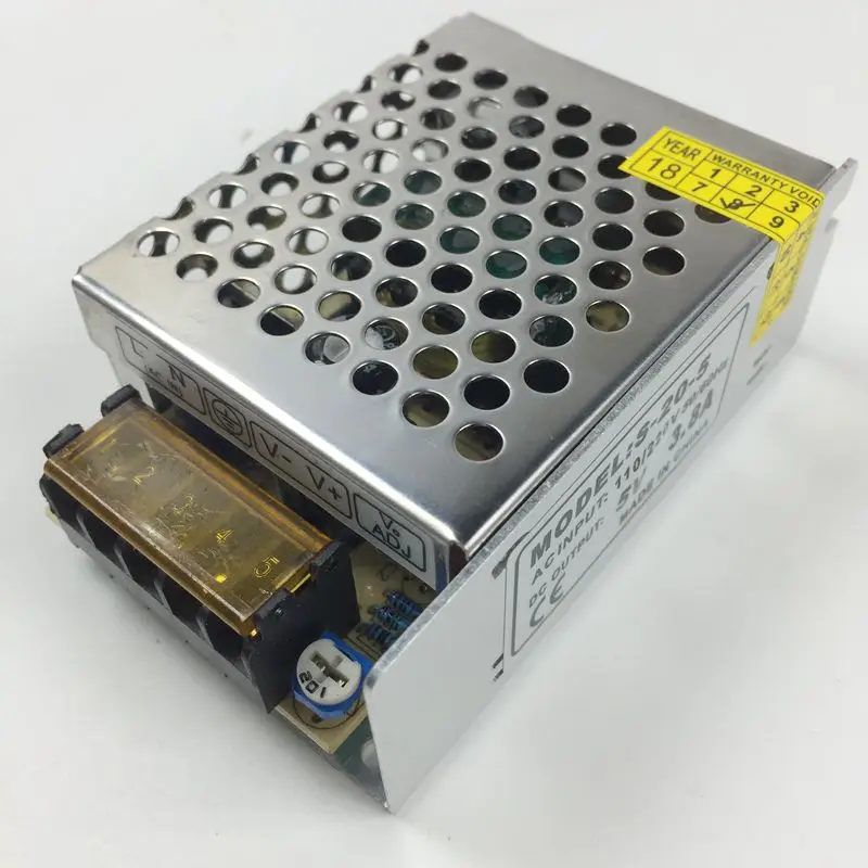 5 V 3.8A 20 Вт светодиодный Питание трансформатор коммутации для светодиодный полосы света WS2811 светодиодный пиксельный модульный постоянного тока 110/220 V DC/DC 5 V адаптер переменного тока