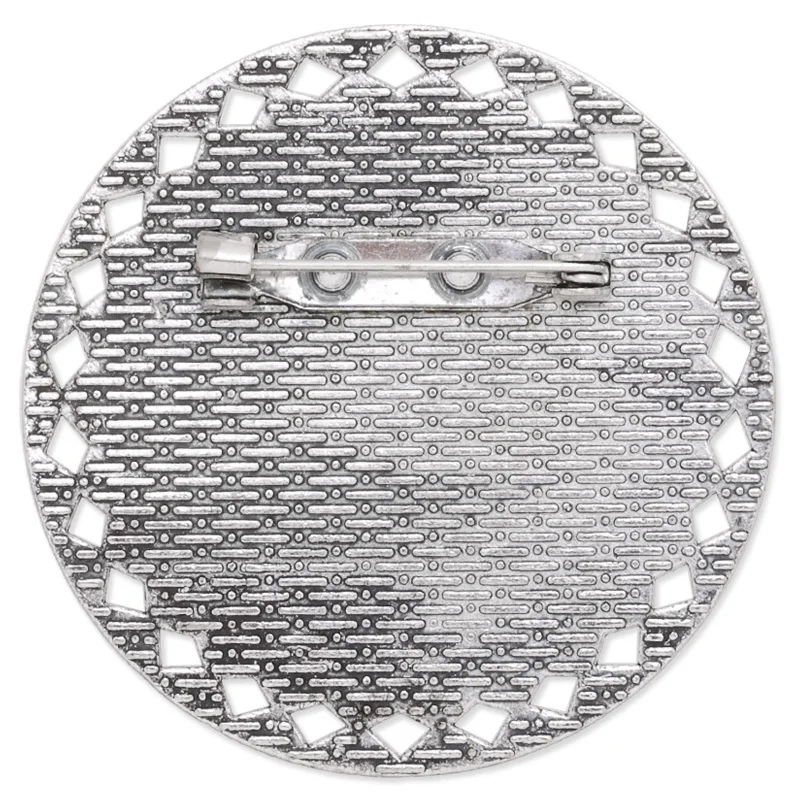 Пустые лотки для брошей из сплава 47 мм посеребренные заготовки ювелирных изделий